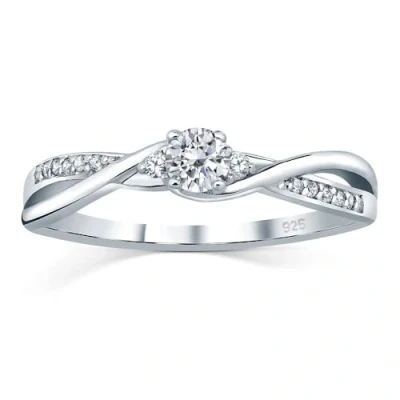 Abbildung von SILVEGO FNJR085sw Verlobungsring aus 925 Sterling Silber mit Swarovski Zirconia
