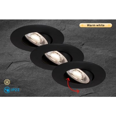 Abbildung von Briloner Leuchten LED Einbauleuchte »KULANA«, 3er Set, Schutzart IP23, fest verbaut, 5Watt, 460lm, 3000K, schwenkbar