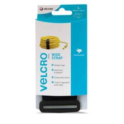 Abbildung von VELCRO Marke Verstellbare Gurte Flexible und vielseitige Allzweck für Heimwerker Schwarz 25mm x 92cm