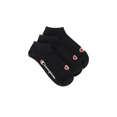 Abbildung von Champion Unisex Sneaker 3ER PACK Basic LOGO Socken, Größe: 35 38, Schwarz