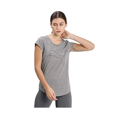Abbildung von Puma Performance CAT TEE Sport Tshirt, Damen, Größe: Small, Medium gray heather