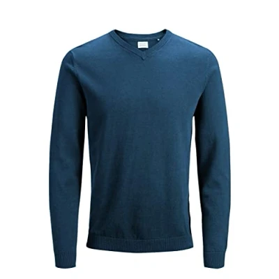 Abbildung von JACK &amp; JONES Herren JJEBASIC Knit V Neck NOOS 12137194, Insignia Blue, XXXL