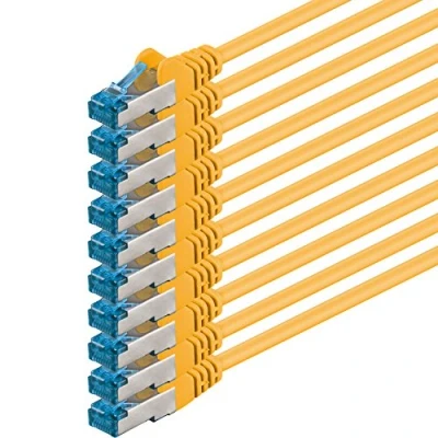 Abbildung von 2m CAT6a Netzwerkkabel gelb 10 Stück CAT 6 A Patchkabel 10000 Mbit s SFTP PIMF 500 MHz kompatibel zu CAT5 CAT6 CAT7 DSL Internet Switch Router