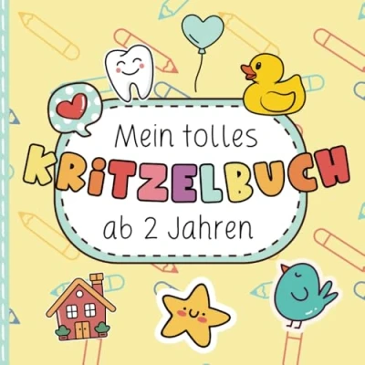 Abbildung von Mein tolles Kritzelbuch ab 2 Jahren: Das niedliche Malbuch für Kleinkinder Jahren Ausmalbuch mit einfachen Motiven zum Ausmalen Mädchen und ... zur Förderung von Feinmotorik Kreativität