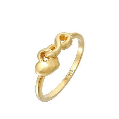 Abbildung von Elli Heart LOVE Infinity Ring goldcoloured, Damen, Größe: 54, Gold coloured