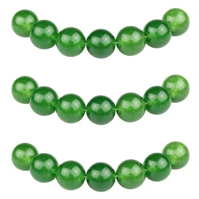 Abbildung von MJDCB Perlen zum Auffädeln 4mm 85 stück Olivfarbene Jade Halbedelsteine mit Loch Lose Runde Steinperlen für Herstellung Schmuck Armbänder Halsketten
