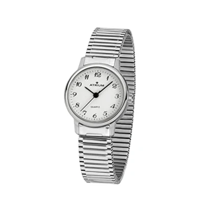 Abbildung von Atrium Damen Armbanduhr Edelstahl Analog Quarz mit Zugband Flexband Silberfarben A43 50