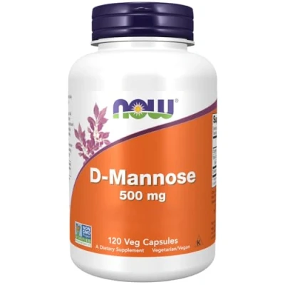 Abbildung von Now Foods, D Mannose, 500 mg, 120 vegane Kapseln, Laborgeprüft, Glutenfrei, Sojafrei, Vegetarisch