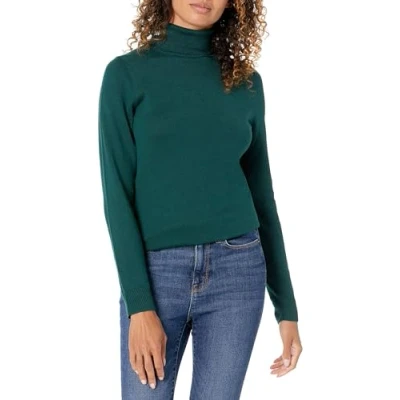 Abbildung von Amazon Essentials Damen Leichter, Langärmeliger Rollkragenpullover, Klassischer Schnitt (Erhältlich In Übergröße), Tannengrün, 4XL Große Größen