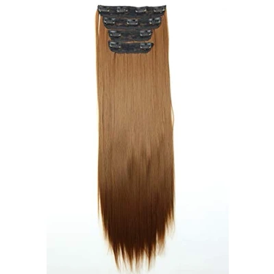 Abbildung von CAISHA XXL 60cm 4 Teile Set CLIP IN EXTENSIONS Haarverlängerung Haarteil Voluminös Glatt Hellbraun CES304