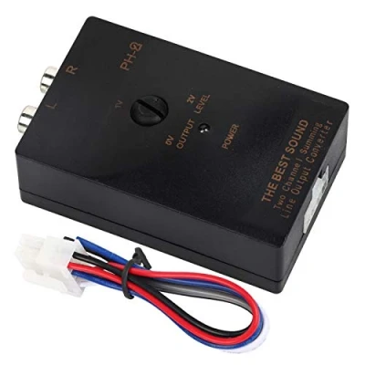 Abbildung von High Low adapter,Lautsprecherpegelwandler,Duokon Car Cinch Ausgang Stereo Lautsprecher Level Wandler mit Verzögerungsfunktion