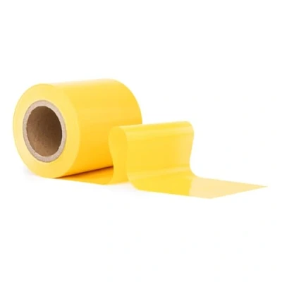 Abbildung von GRIP Eventbasics Flatterband farbig, 50 m x 70 mm, LDPE Folienband µ stark, Absperrband nicht klebend für Party, Hochzeiten, zum Absperren, Markieren und Dekorieren, Farbe gelb