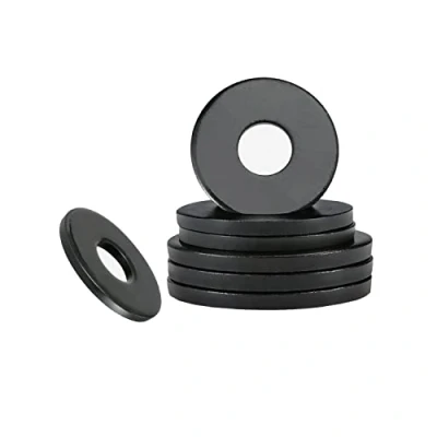 Abbildung von Qrity 20 Stück Flache Unterlegscheiben, M6 x 12mm, O Ring Distanzscheiben, Schwarz Dichtung Unterlegscheibe, Kohlenstoffstahl Unterlegscheiben für Schrauben
