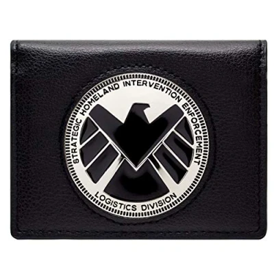 Abbildung von Avengers Agents of Shield Phil Coulson Abzeichen Schwarz Portemonnaie Geldbörse