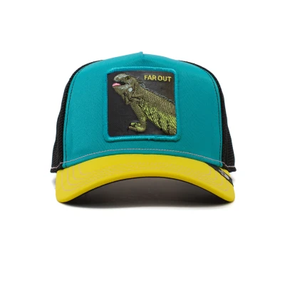Abbildung von Goorin Bros. The Farm Summer Nights Collection Unisex verstellbare Trucker Kappe, Teal Iguana Party, Einheitsgröße