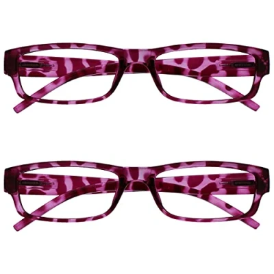 Abbildung von The Reading Glasses Company Die Lesebrille Unternehmen Rosa Schildpatt Leicht Komfortables Leser Wert 2er Pack Herren Frauen RR32 4 +2,50