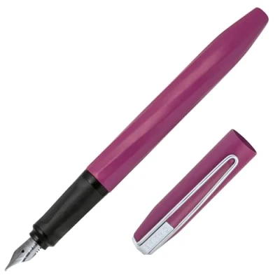 Abbildung von ONLINE Füller Slope, Patronen mit Iridiumfeder Strichstärke M, für Standard Tintenpatronen, ergonomisches Griffstück, Rechtshänder, Schule und Büro, Farbe Wild Berry