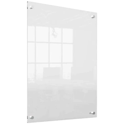 Abbildung von Nobo Mini Whiteboard für die Wandmontage, Modernes Memo Board, Trocken Abwischbares Acrylglas, Rahmenlos, 600 x 450 mm, Inklusive Markerstift, Durchsichtig, 1915621