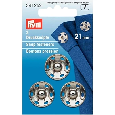 Abbildung von Prym Annäh MS silberfarbig 21 mm Druckknöpfe, Plastic, Silber, Durchmesser, 3