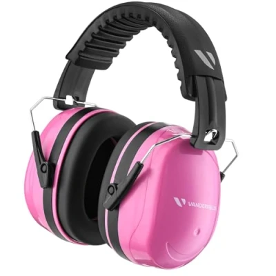 Abbildung von Vanderfields Gehörschutz für Erwachsene SNR 32dB Double Pink Baustellen Kopfhörer Schule Schießsport Arbeit Garten Lärmschutz