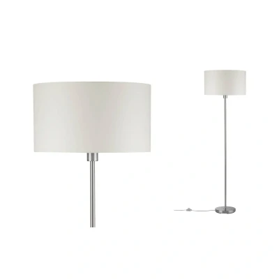 Abbildung von Paulmann 70922 Stehleuchte Tessa rund max. 60 Watt Stehlampe Creme, Eisen gebürstet Standleuchte Metall, Stoff E27 ohne Leuchtmittel