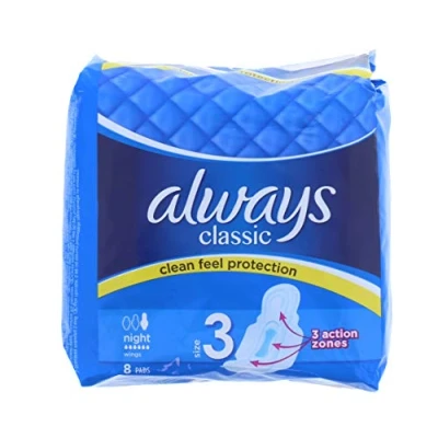 Abbildung von Always Klassische 8 Nächtliche Pads für sauberes Gefühl Schutz Weiß, stück