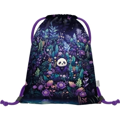 Abbildung von Baagl Turnbeutel für Mädchen und Damen Schuhbeutel, Schule Kindergarten Sportbeutel, Sportrucksack (Jungle Panda)