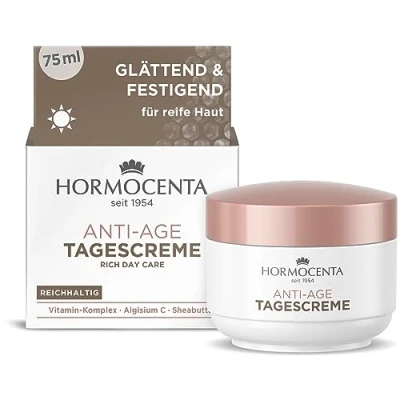 Abbildung von Hormocenta Anti Age Tagescreme 75ml Reichhaltige Pflege mit Vitamin Komplex, Algisium C und Sheabutter für die anspruchsvolle, reifere Haut (1 x 75ml)