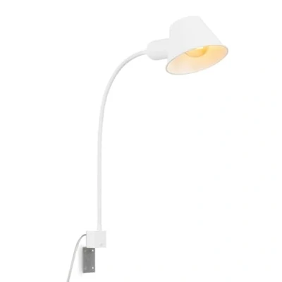 Abbildung von BRILONER Leselampe mit Ein/Aus Schalter, schwenkbar, viele Befestigungspositionen, Wandleuchte Innen, Wandlampe, Bettlampe, Lampe Bett, Leselicht, Nachttischlampe, 63x14 cm, Weiß