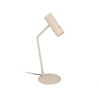 Abbildung von EGLO LED Tischlampe Caminia, Nachttischlampe mit Spot, Tischleuchte für Wohnzimmer und Schlafzimmer aus Metall in Beige Gold, GU10 Leuchtmittel, warmweiß
