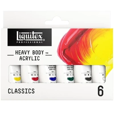 Abbildung von Liquitex Heavy Body Acrylfarbe, Farben Set 6 x 22ml
