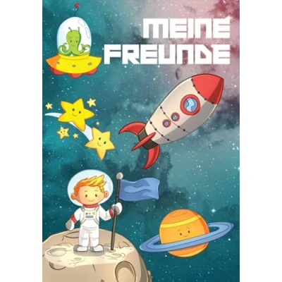 Abbildung von Meine Schulfreunde: Weltall Freundebuch für die Grundschule. Erinnerungsalbum erstes Schuljahr. Geschenk zur Einschulung, Kindergeburtstag, Kommunion