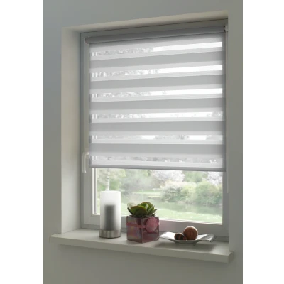 Abbildung von Deco Company Duo Klemmrollo, Doppelrollo, Rollo für Fenster ohne Bohren, Alle Montage Teile inklusive, Polyester, Hellgrau, 50 x 150 cm