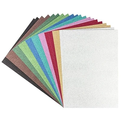 Abbildung von Ideen mit Herz Bastelkarton, Bastelpapier, Glitter Karton Diamantiert, DIN A4, 10 Farben, 20 Stück für Grußkarten, Tischkärtchen, Scrapbooking, Taschen, Boxen, Deko basteln