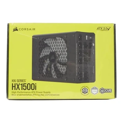 Abbildung von CORSAIR HX1500i Vollmodulares, Extrem Geräuscharmes ATX Netzteil 3.0 Und PCIe 5.0 Kompatibel iCUE Software 80 Plus Platinum Effizienz Schwarz