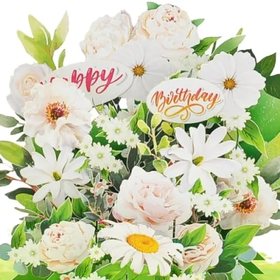 Abbildung von Favour Pop Up® 3D eine prachtvolles Blumengesteck zum Geburtstag. Mit Einschiebekarte Beschriften. TF095