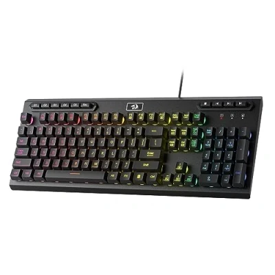 Abbildung von Redragon K513 RGB Membran Gaming Tastatur, Standard 104 Tasten, lineare mechanisch anfühlende Tastatur mit 5 zusätzlichen Onboard Makro G dedizierter Mediensteuerung, Solider Metall Top Plate