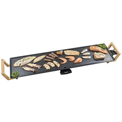 Abbildung von Bestron elektrischer Tischgrill, XXL Teppanyaki Grillplatte im Asia Design, Grillspaß für 8 Personen, extra große Grillfläche, 1.800 W, Farbe: Schwarz