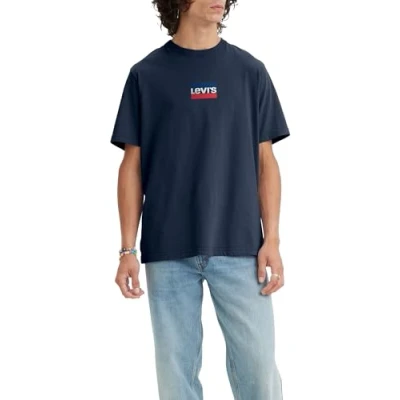 Abbildung von Levi&#039;s Graphic Crewneck TEE Tshirt print, Herren, Größe: XL, Dark blue