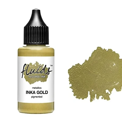 Abbildung von Octopus 30ml Fluids Alcohol Ink Inka Gold, Alkoholtinte für Fluid Art und Resin, gold