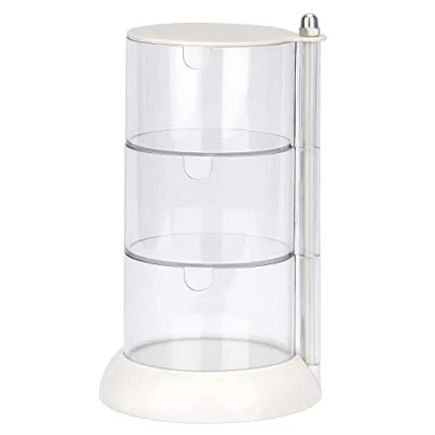 Abbildung von JessLab Stapelbare Lagerung, 3 Schichten Acryl Haar Accessoire Organizer Behälter Schmuck Tabletts Make up Lagerung für Badezimmer Waschtisch Arbeitsplatte