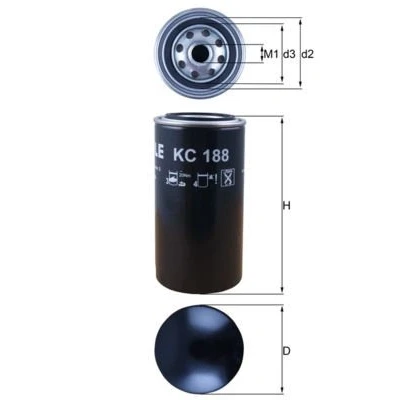 Abbildung von MAHLE ORIGINAL KC 188 Kraftstofffilter Anschraubfilter IVECO: EuroCargo I III