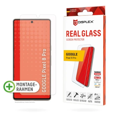 Abbildung von Google Pixel 8 Pro Panzerglas Displex Real Glass 2D Bildschirmschutzfolie für das