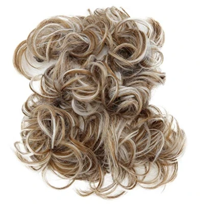 Abbildung von CAISHA XXL Haarteil Haargummi Hochsteckfrisuren Voluminös Gelockt Unordentlich Dutt Hellbraun Grau Mix HW40