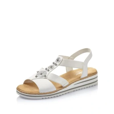 Abbildung von Rieker Plateausandalette weiß, Damen, Größe: 36, Weiß Schuhe