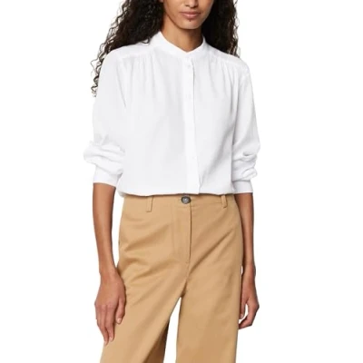 Abbildung von Marc O&#039;Polo Stehkragen Relaxed AUS Softem Hemdbluse, Damen, Größe: 38, White