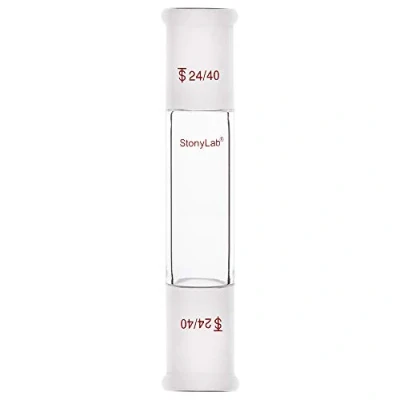 Abbildung von stonylab Glasgerader Verbindungsadapter, Borosilikatglas 70 mm Zwischen Zwei 24/40 Geschliffenen äußeren Standard Konusverbindungen für die Laborlaborversorgung