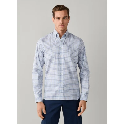 Abbildung von Hackett London Shirt Three Color Gingham Hemd, Herren, Größe: Medium, Spring green