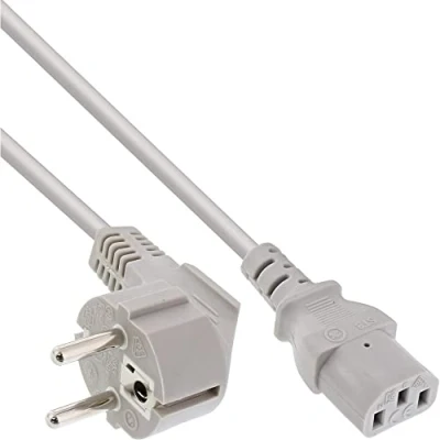 Abbildung von InLine 16653T Netzkabel, Schutzkontakt gewinkelt auf Kaltgerätestecker C13, 3m, grau