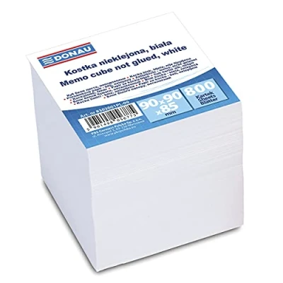Abbildung von DONAU 8302001PL 09 Ökologischer Würfel Zettelbox Notizklotz Zettelklotz Nicht Verklebt, 800 Blätter, 90x90x85mm, Farbe: Weiß, für Büro / Schule